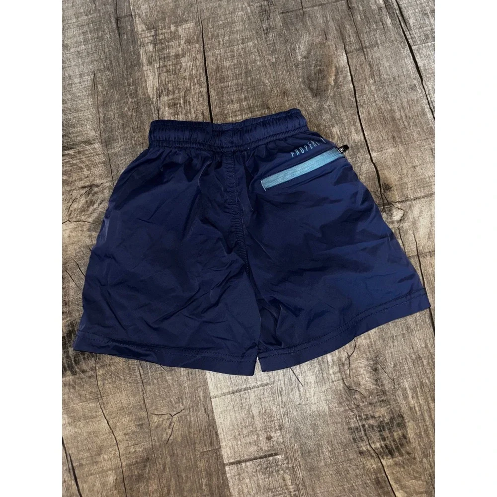 Properly Tied Boys Drifter Short Navy Blue Performance Swim Trunks 4T